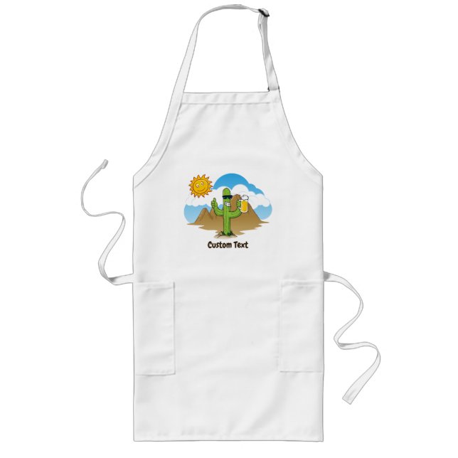 Cactus with Beer Long Apron (Front)