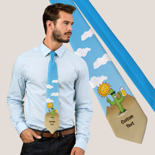 Cactus with Beer Neck Tie