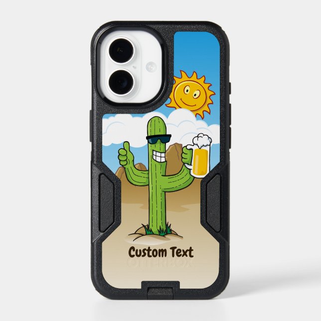 Cactus with Beer Otterbox iPhone Case (Back)