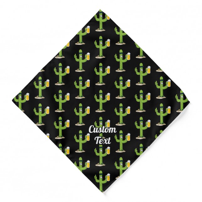Cactus with Beer Pattern Bandana (Front)