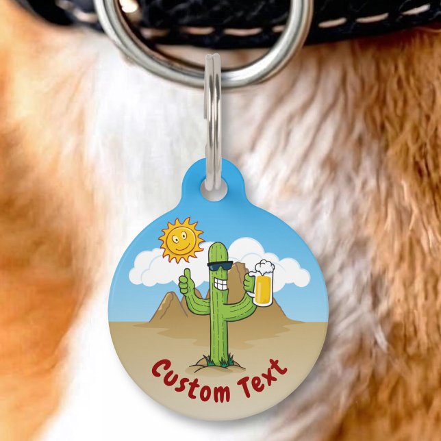 Cactus with Beer Pet ID Tag (Creator Uploaded)
