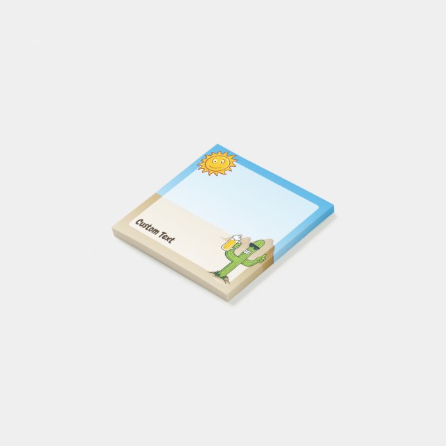 Cactus with Beer Post-it Notes (Angled)