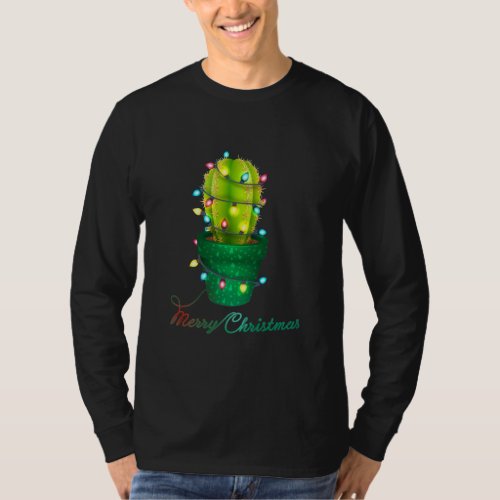 Cactus With Christmas Lights Classic Tee