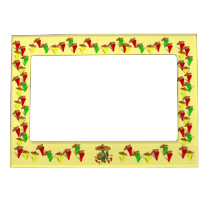 Cactus with Dancing Peppers  Magnetic Frame