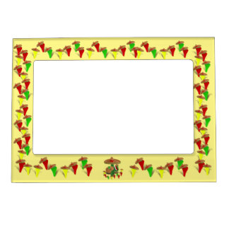 Cactus with Dancing Peppers  Magnetic Frame