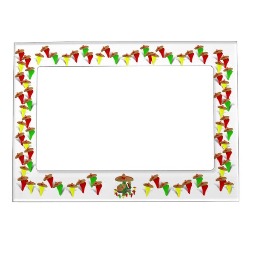 Cactus with Dancing Peppers Magnetic Photo Frame