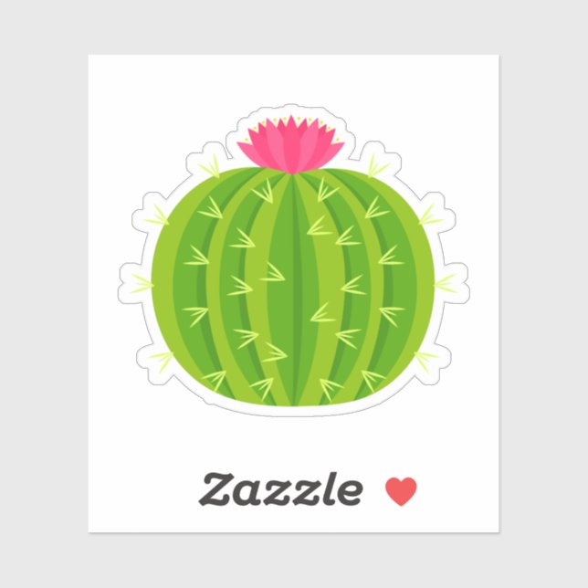 Cactus with flower Cut Vinyl Stickers (Sheet)