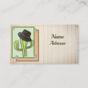 Cactus with hat business card