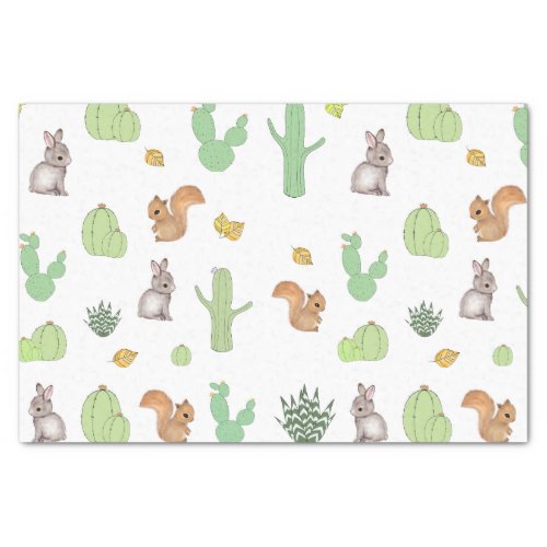 Cactus Woodland Animal Tissue Paper