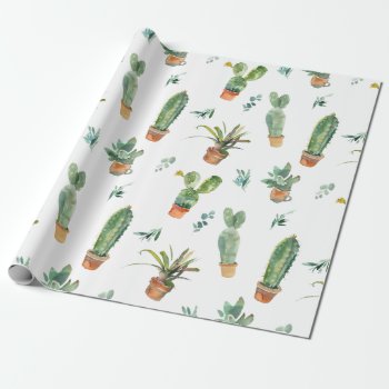 Cactus Wrapping Paper by SugSpc_Invitations at Zazzle