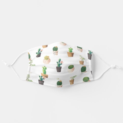 Cactuses and Succulents Plants Pattern Adult Cloth Face Mask