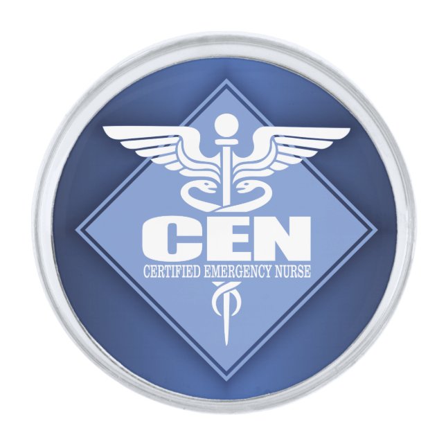 Cad CEN (diamond) Silver Finish Lapel Pin (Front)