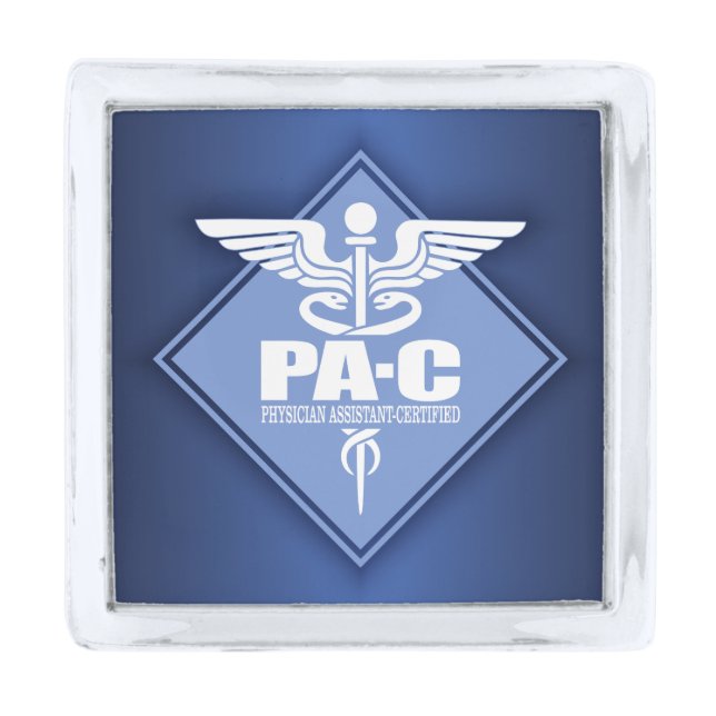 Cad PA-C (diamond) Silver Finish Lapel Pin (Front)