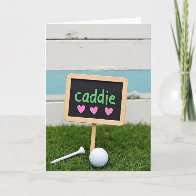 Caddie Chalkboard Golf Fun Card (Front)