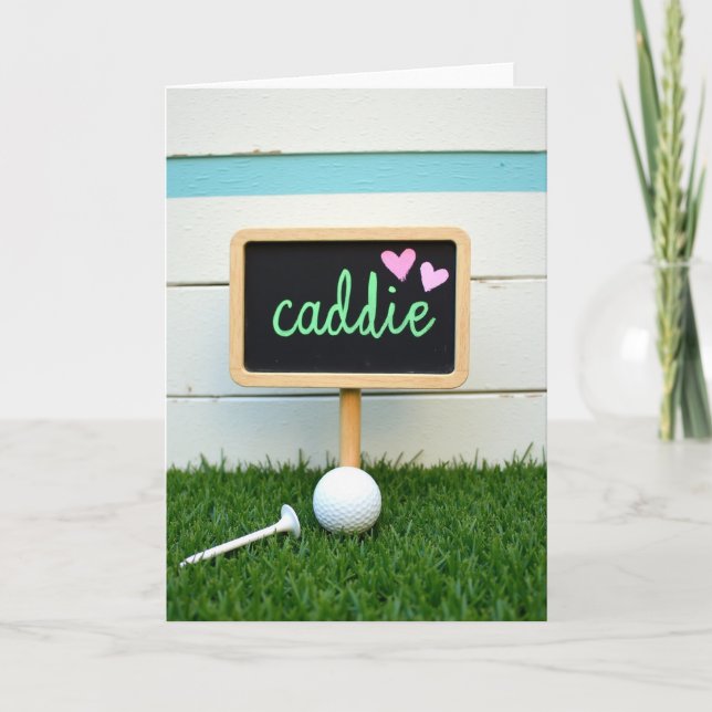 Caddie Golf Chalkboard Friend Card (Front)