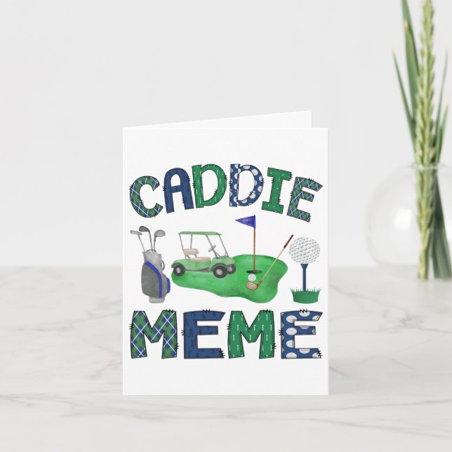 Caddie Meme Hole In One Birthday Golf Lover Party  Card (Front)