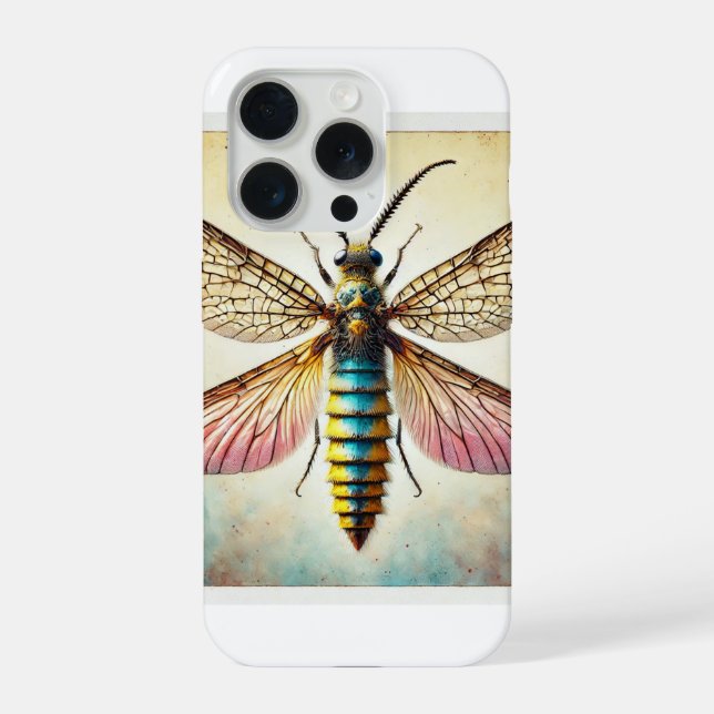 Caddisfly dorsal view 020924IREF221 - Watercolor iPhone Case (Back)