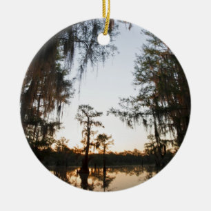Caddo Lake at sunrise Ceramic Ornament