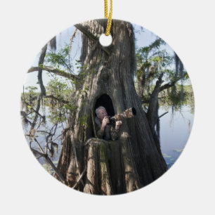 Caddo Lake, hunting blind Ceramic Ornament