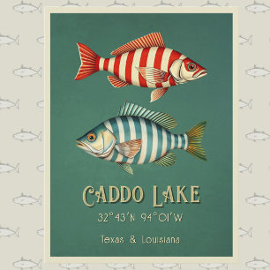 Caddo Lake Texas nautical striped fish Postcard