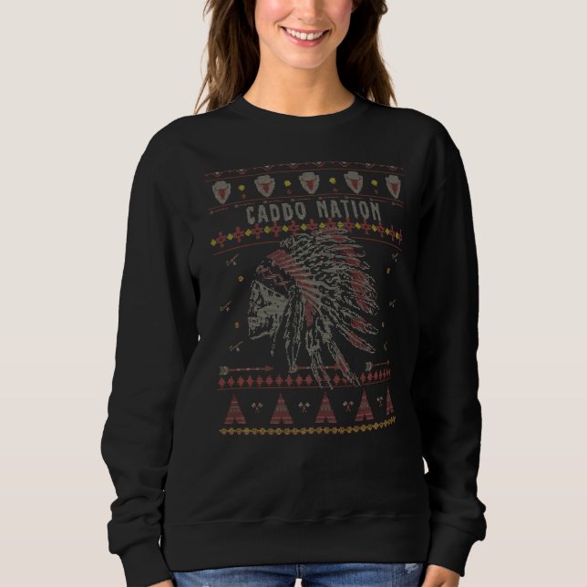 Caddo Nation American Indian Tribe Ugly Christmas  Sweatshirt (Front)
