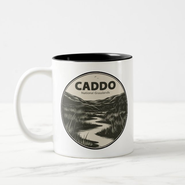 Caddo National Grasslands Texas Stream Two-Tone Coffee Mug (Left)