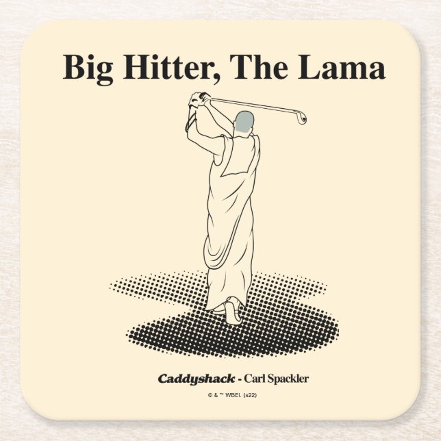 Caddyshack | Big Hitter, The Lama Square Paper Coaster (Front)
