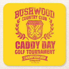 Caddyshack Bushwood Country Club Caddy Day Golf Square Paper Coaster