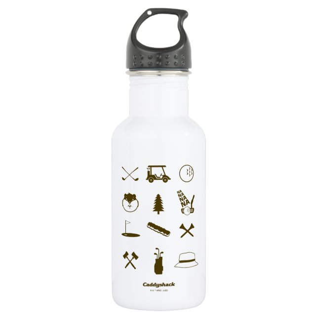 Caddyshack Icons Stainless Steel Water Bottle (Front)
