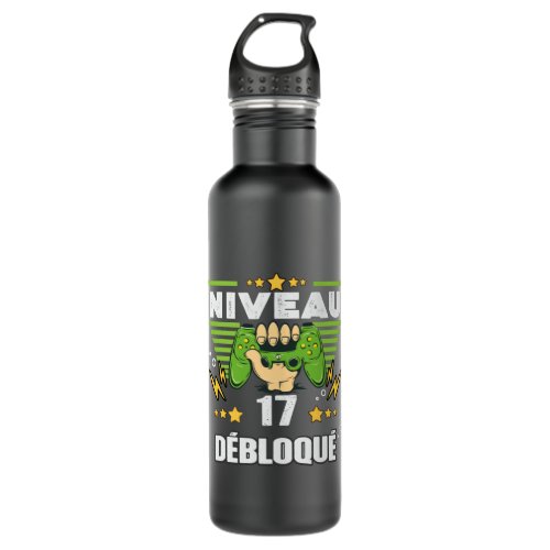 Cadeau 17 ans Anniversaire Gamer Niveau 17 Stainless Steel Water Bottle