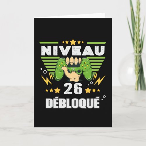 Cadeau 26 ans Anniversaire Gamer Niveau 26 Card