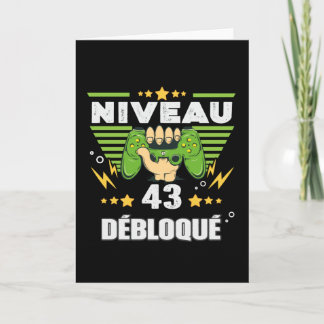Cadeau 43 ans Anniversaire Gamer level 43 Card
