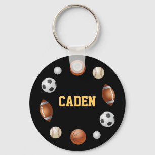 Caden World of Sports Key Chain - Black