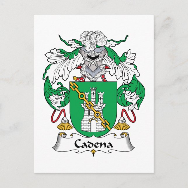 Cadena Family Crest Postcard (Front)