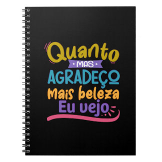 Caderno em espiral com frase em lettering Notebook