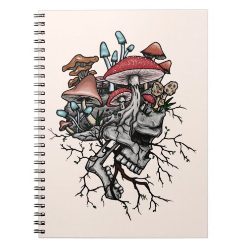 Caderno Espiral Caveira Cogumelo Notebook