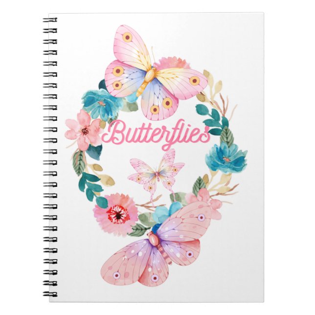 Caderno Espiral com Foto butterflies Notebook (Front)