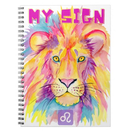 Caderno Espiral com Foto My sign is lion Notebook