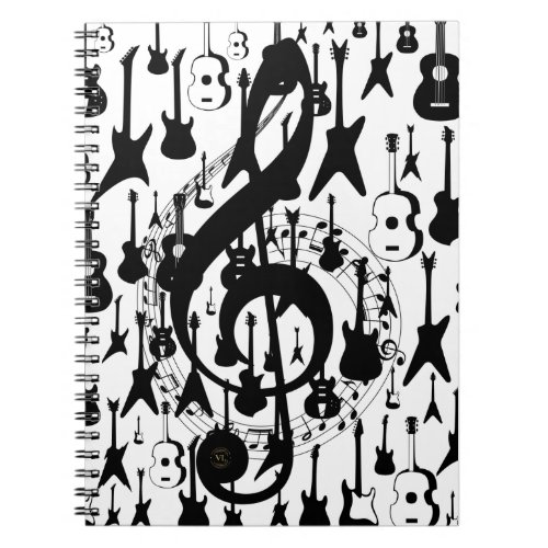 Caderno espiral musical com clave de sol notebook