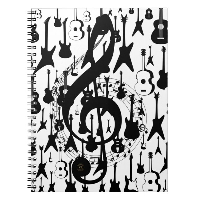 Caderno espiral musical com clave de sol notebook (Front)