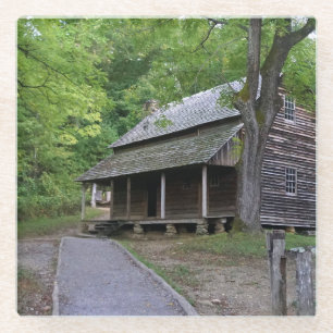 Cades Cove Cabin Glass Coaster