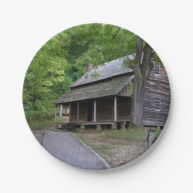 Cades Cove Cabin Paper Plates (Front)