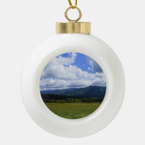 Cades Cove Ceramic Ball Christmas Ornament