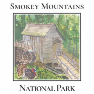 Cades Cove Grist Mill, Smokey Mountains National P Sticker