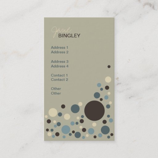 Customizable Cadet Blue &amp; Tan Retro Dots Business Cards