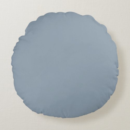 Cadet Grey Solid Color Round Pillow