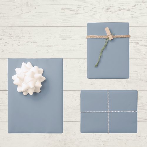 Cadet Grey Solid Color Wrapping Paper Sheets