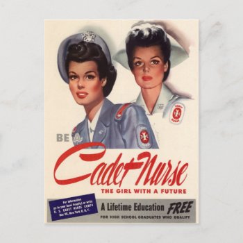 Cadet Nurse Postcard by Vintage_Bubb at Zazzle