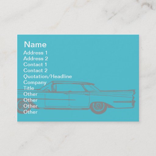 Customizable Cadillac - Chubby Business Card Template