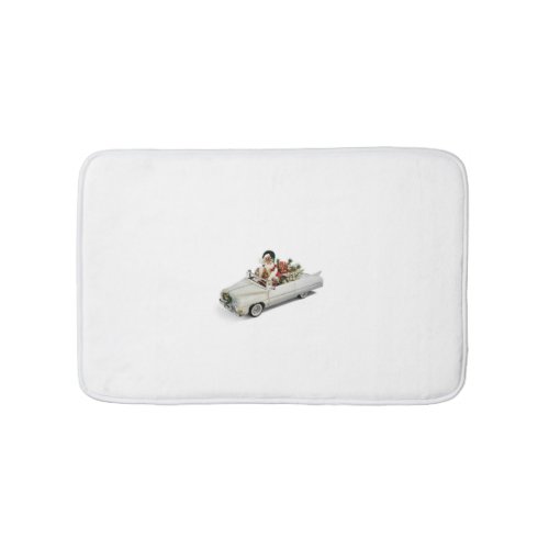 CADILLAC DRIVING SANTA CLAUS BATH MAT